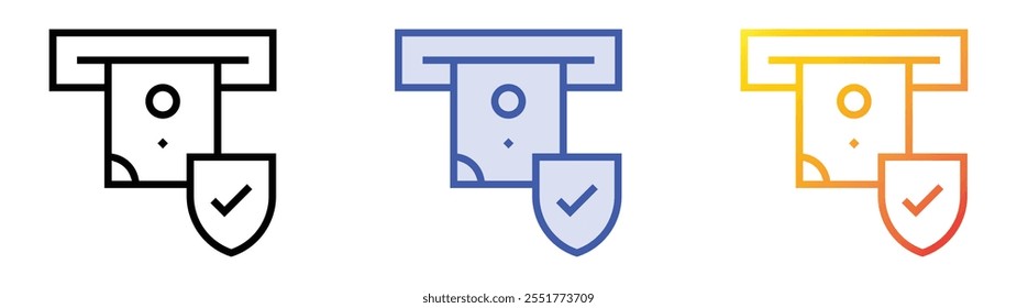 withdrawal icon. Linear, Blue Fill and Gradient Style Design Isolated On White Background
