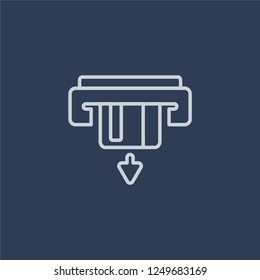 Withdrawal icon. Withdrawal linear design concept from Ecommerce collection. Simple element vector illustration on dark blue background.