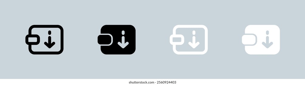 Withdrawal icon set in black and white. Cash out signs vector illustration.