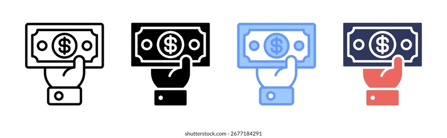 Withdrawal Icon Set Multiple Style Collection