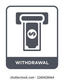 withdrawal icon vector on white background, withdrawal simple element illustration