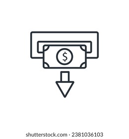 withdrawal icon. vector.Editable stroke.linear style sign for use web design,logo.Symbol illustration.