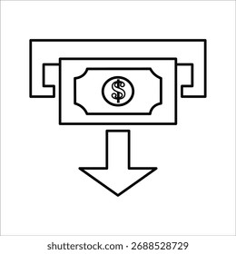 Iconos de retirada. Vector de línea simple