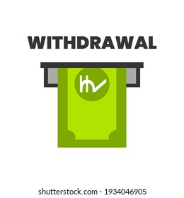 Withdrawal Indian Rupees Currency Icon Design Vector