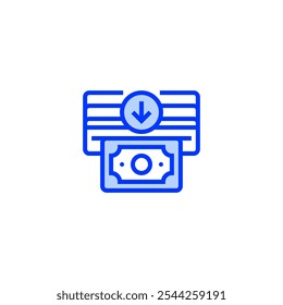 Withdrawal line icon. linear style sign for mobile concept and web design. Outline vector icon.
