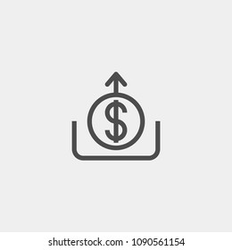 Withdrawal of money flat vector icon