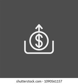 Withdrawal of money flat vector icon