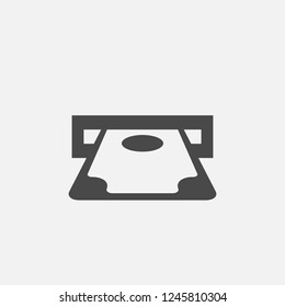 Withdrawing ATM machine vector icon