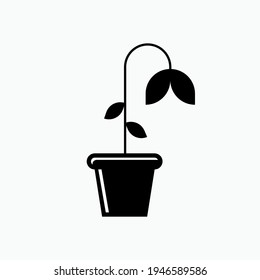 Withered Plant Icon. Drought Symbol - Vector Template.