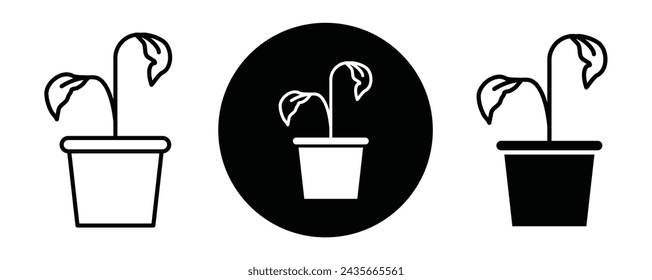 Withered plant icon line art vector