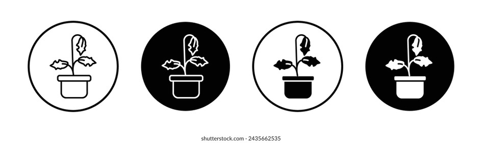 Withered plant icon mark in filled style