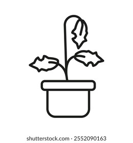 Withered plant icon Simple thin line flat symbol