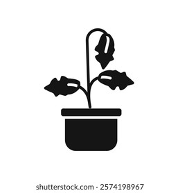 Withered plant icon Simple thin line flat symbol