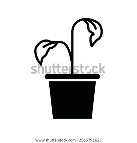Withered plant icon Vector flat thin line illustration