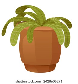 Withered wilted plant in pot. Foliage houseplant with dead dry leaves, sick ill leaf. Damaged dying spathiphyllum, faded flowers with disease. Flat vector illustration isolated on white background