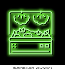 secando folhas de chá neon luz sinal vetor. secando folhas de chá ilustração