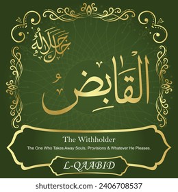 The Withholder.
The One Who Takes Away Souls, Provisions and Whatever He
Pleases. svg