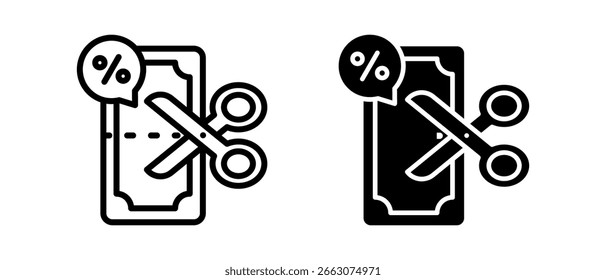 Withholding multiple icon set of two.line and glyph vector illustration