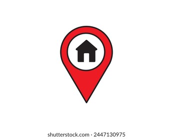 Within a flat-style depiction, a location marker distinguishes itself on an urban map, denoting a precise spot