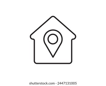 Within a flat-style depiction, a location marker distinguishes itself on an urban map, denoting a precise spot