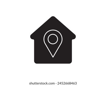 Within a flat-style depiction, a location marker distinguishes itself on an urban map, denoting a precise spot