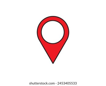 Within a flat-style depiction, a location marker distinguishes itself on an urban map, denoting a precise spot