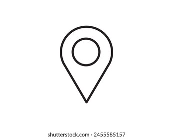 Within a flat-style depiction, a location marker distinguishes itself on an urban map, denoting a precise spot