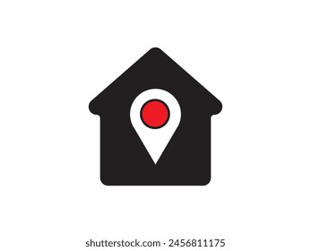 Within a flat-style depiction, a location marker distinguishes itself on an urban map, denoting a precise spot