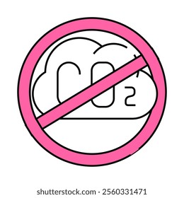 without carbon dioxide emissions line icon vector. without carbon dioxide emissions sign. isolated symbol illustration