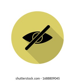 ohne Augen lange Schattensymbol. Einfache Bildyph, flache Vektorillustration von Web-Icons für i und ux, Website oder mobile Applikationen