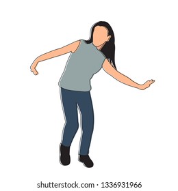 without a face, a girl dancing