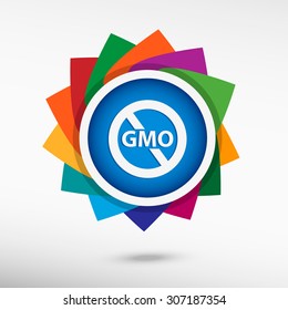 Without Genetically modified food symbol color icon, vector illustration. Flat design style
