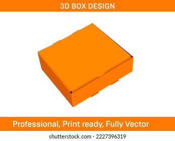 Without Glue Resizable Food Box  dieline template design
