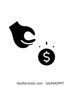 Without money line icon, concept sign, outline vector illustration, linear symbol.