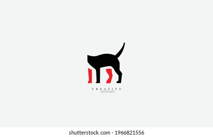 Without mouth dog vector logo design