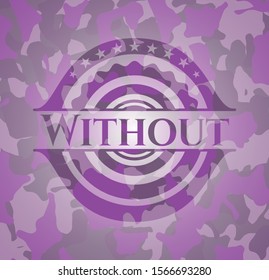 Without pink on camo texture. Vector Illustration. Detailed.