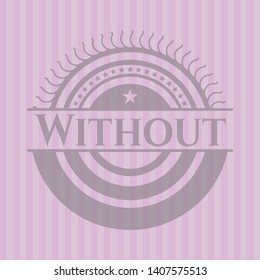 Without realistic pink emblem. Vector Illustration. Detailed.