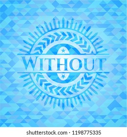Without sky blue mosaic emblem