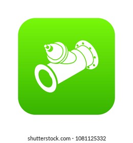 Without tap pipe icon green vector isolated on white background