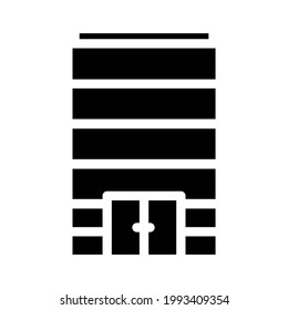 without windows modern house glyph icon vector. without windows modern house sign. isolated contour symbol black illustration