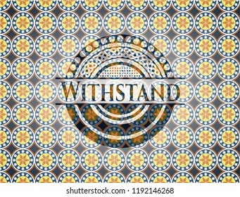 Withstand arabesque style emblem. arabic decoration.