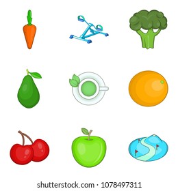 Withstand icons set. Cartoon set of 9 withstand vector icons for web isolated on white background