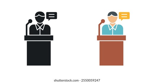 Witness icon set in black and colored version