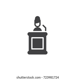 Witness icon vector, filled flat sign, solid pictogram isolated on white. Symbol, logo illustration.