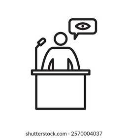 Witness icon Vector flat thin line illustration