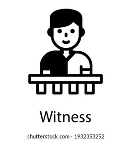 Witness in solid style icon