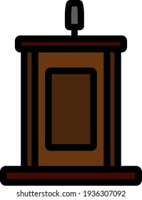 Witness Stand Icon. Editable Thick Outline With Color Fill Design. Vector Illustration.