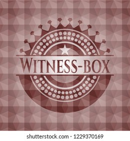 Witness-box red seamless geometric emblem.