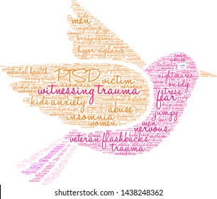 Witnessing Trauma word cloud on a white background. 