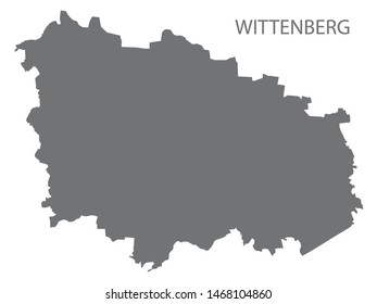Wittenberg grey county map of Saxony Anhalt Germany DE